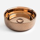 Ver imagem 1 de Cuba de Banheiro Louça Apoio Redonda 36 Cm Porto Metálica