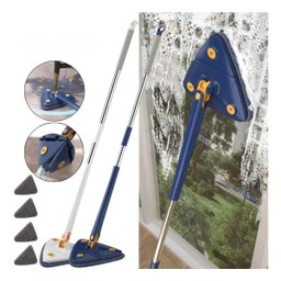 Esfregão Limpeza Giratório Mop Triangulo Rodo Ajustável 360º - 1