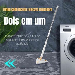 Esfregão Limpeza Giratório Mop Triangulo Rodo Ajustável 360º - 4