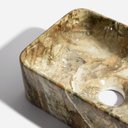 Ver imagem 4 de Cuba de Banheiro Louça Apoio Retangular 30,2cm Ádria Mármore Ônix Bela Metais