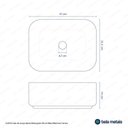 Ver imagem 3 de Cuba de Banheiro Louça Apoio Retangular 40cm Maia Mármore Carrara Bela Metais