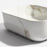 Cuba de Banheiro Louça Apoio Retangular 40cm Maia Mármore Carrara Bela Metais - 8