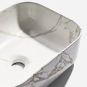 Ver imagem 4 de Cuba de Banheiro Louça Apoio Retangular 40cm Maia Mármore Carrara Bela Metais