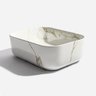 Cuba de Banheiro Louça Apoio Retangular 40cm Maia Mármore Carrara Bela Metais - 7