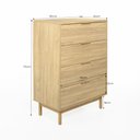 Ver imagem 2 de Cômoda Kaki 4 Gavetas 115 Cm X 80 Cm X 45 Cm Tauari