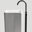 Ver imagem 1 de Cuba de Banheiro Louça Piso Quadrada 40cm Veneza Bela Metais