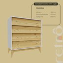 Ver imagem 7 de Conjunto 2 Mesa de Cabeceira Retrô Angle + 1 Cômoda Madeira /MDF Branco /Pinus Nuv