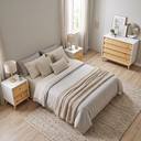 Ver imagem 2 de Conjunto 2 Mesa de Cabeceira Retrô Angle + 1 Cômoda Madeira /MDF Branco /Pinus Nuv