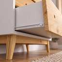 Ver imagem 4 de Conjunto 2 Mesa de Cabeceira Retrô Angle + 1 Cômoda Madeira /MDF Branco /Pinus Nuv