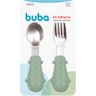 Kit Talheres Dino em Silicone e Aço Inoxidável - Verde - 4