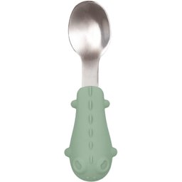 Kit Talheres Dino em Silicone e Aço Inoxidável - Verde - 2