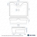 Ver imagem 3 de Cuba de Banheiro Louça Semi Encaixe Retangular 48cm Sicília Bela Metais