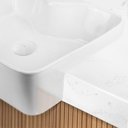 Ver imagem 1 de Cuba de Banheiro Louça Semi Encaixe Retangular 48cm Sicília Bela Metais