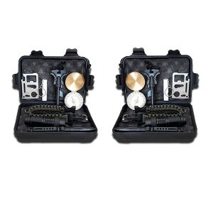 Kit 2 Maletas de Ferramentas de Sobrevivência Kit Emergência Brillante Torcia Led Tz-1 para Acampar: