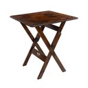 Ver imagem 5 de Kit 8 Conjuntos de Mesa Dobrável 60x60cm com 4 Cadeiras em Madeira Maciça - Imbuia - Marrom