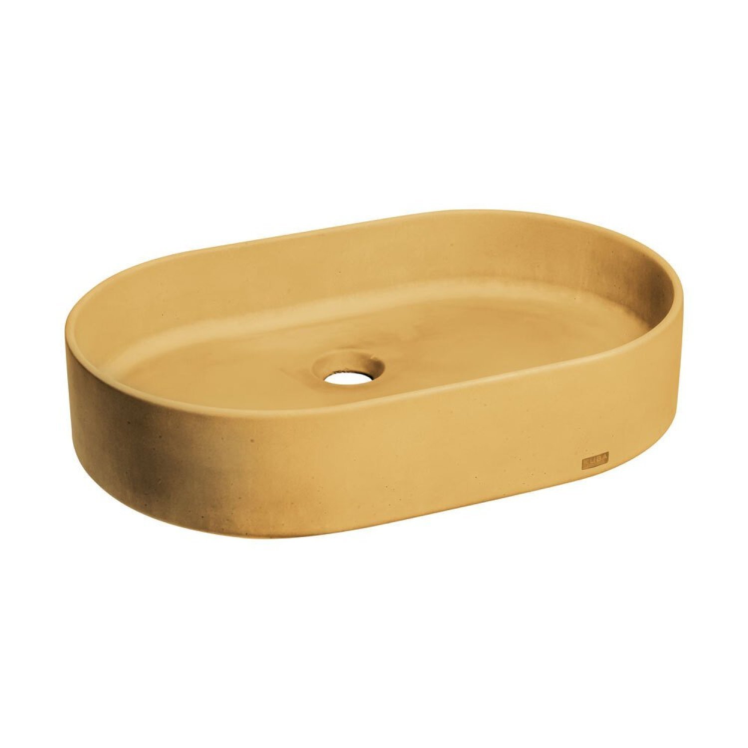 Cuba de Banheiro Concreto Apoio Elipse 55cm Lotus Gold Bela Metais - 2