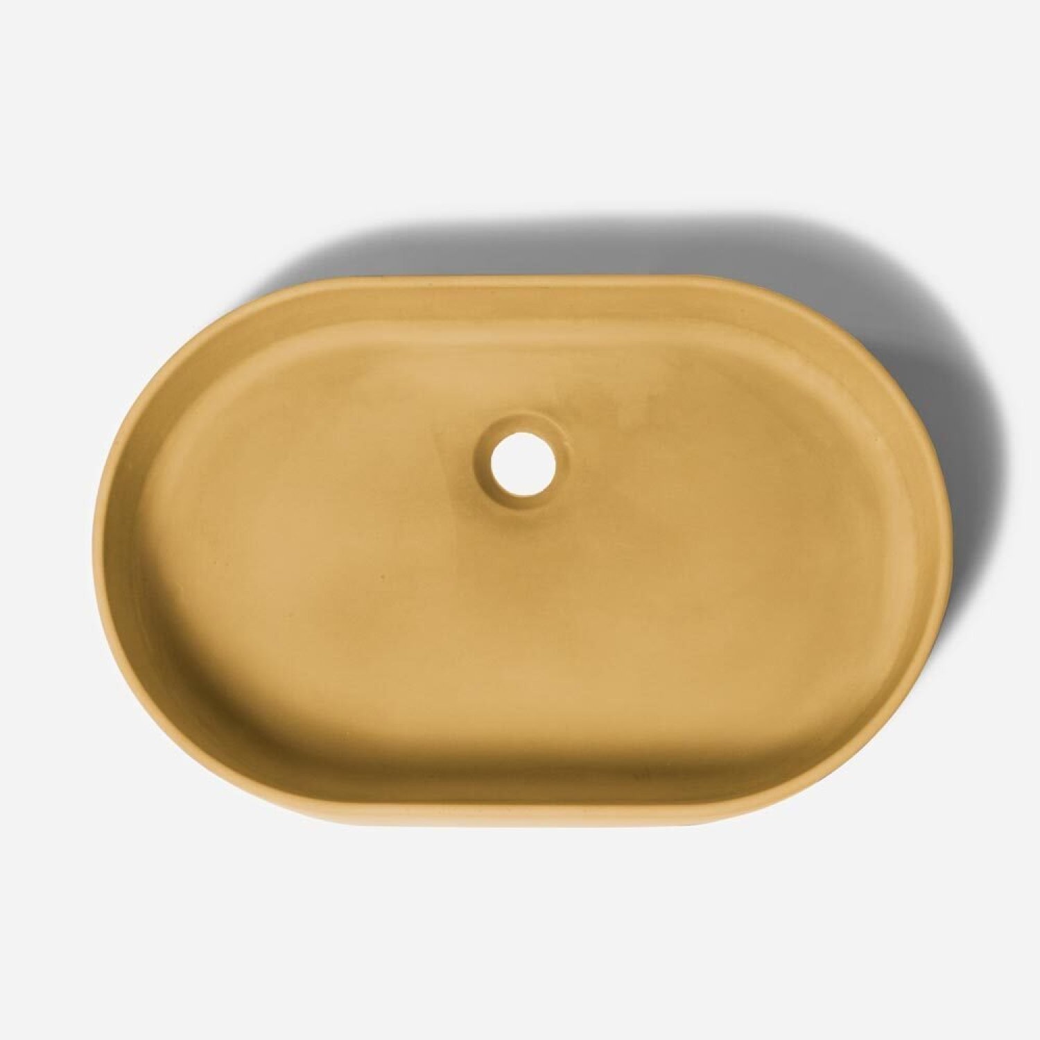 Cuba de Banheiro Concreto Apoio Elipse 55cm Lotus Gold Bela Metais - 1