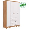 Guarda-roupa de Bebê 4 Portas 3 Gavetas Junior 100% Mdf Faura - 6