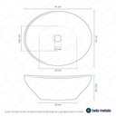Ver imagem 3 de Cuba de Banheiro Louça Apoio Oval 41cm Bari Bela Metais