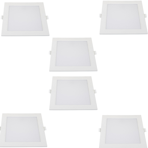 Kit 6 Painel Led Super Abs Embutir 24w Biv 6500k Quad
