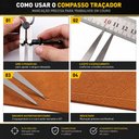 Ver imagem 7 de Compasso Profissional Aco Ponta Reta 8 Polegadas Medidor Mecanico 200mm Desenho Artistico Estudos In