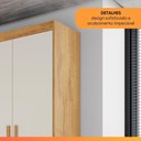 Ver imagem 6 de Guarda Roupas Casal 4 Portas 3 Gavetas 100% Mdf Tunis Madeirado/off White