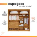 Ver imagem 3 de Guarda Roupas Casal 4 Portas 3 Gavetas 100% Mdf Tunis Madeirado/off White