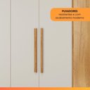 Ver imagem 4 de Guarda Roupas Casal 4 Portas 3 Gavetas 100% Mdf Tunis Madeirado/off White
