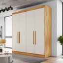 Ver mais imagens de Guarda Roupas Casal 4 Portas 3 Gavetas 100% Mdf Tunis Madeirado/off White