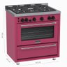 Fogao 5 Bocas Venax Temis Pink Gas Glp 220 V - 2