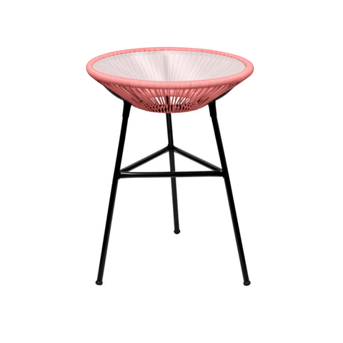 Mesinha de Canto Acapulco para Todos Os Ambientes Coral (acompanha Vidro)