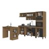 Cozinha Modulada Completa com Bancada 06PC Linha Paola PA0050P Delmarco Delmarco Mel/Preto Brilho - 5