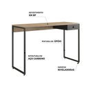 Ver mais imagens de Escrivaninha com Balcão Iron 2 Gavetas 2 Portas 1 Nicho Natura E Preto