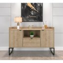 Ver imagem 3 de Escrivaninha com Balcão Iron 2 Gavetas 2 Portas 1 Nicho Natura E Preto