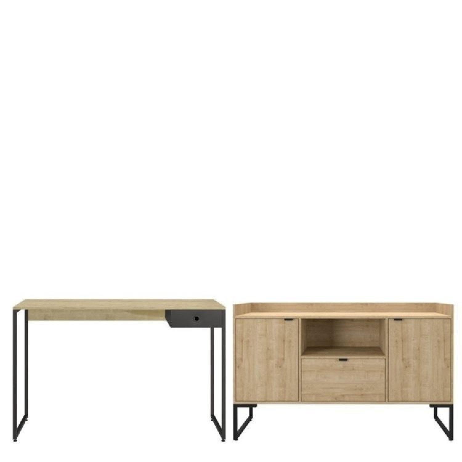Escrivaninha 120cm 1 Gaveta com Balcão 135cm 2 Portas 1 Gaveta 1 Nicho Iron - 4