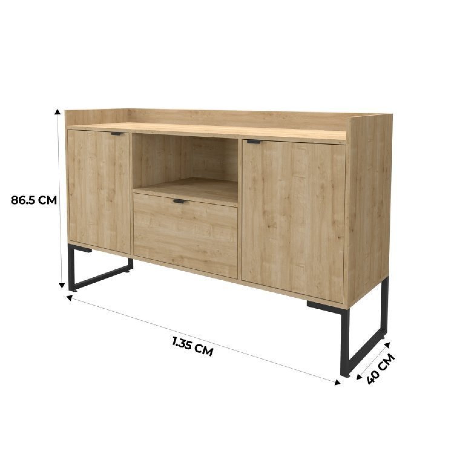 Escrivaninha 120cm 1 Gaveta com Balcão 135cm 2 Portas 1 Gaveta 1 Nicho Iron - 12