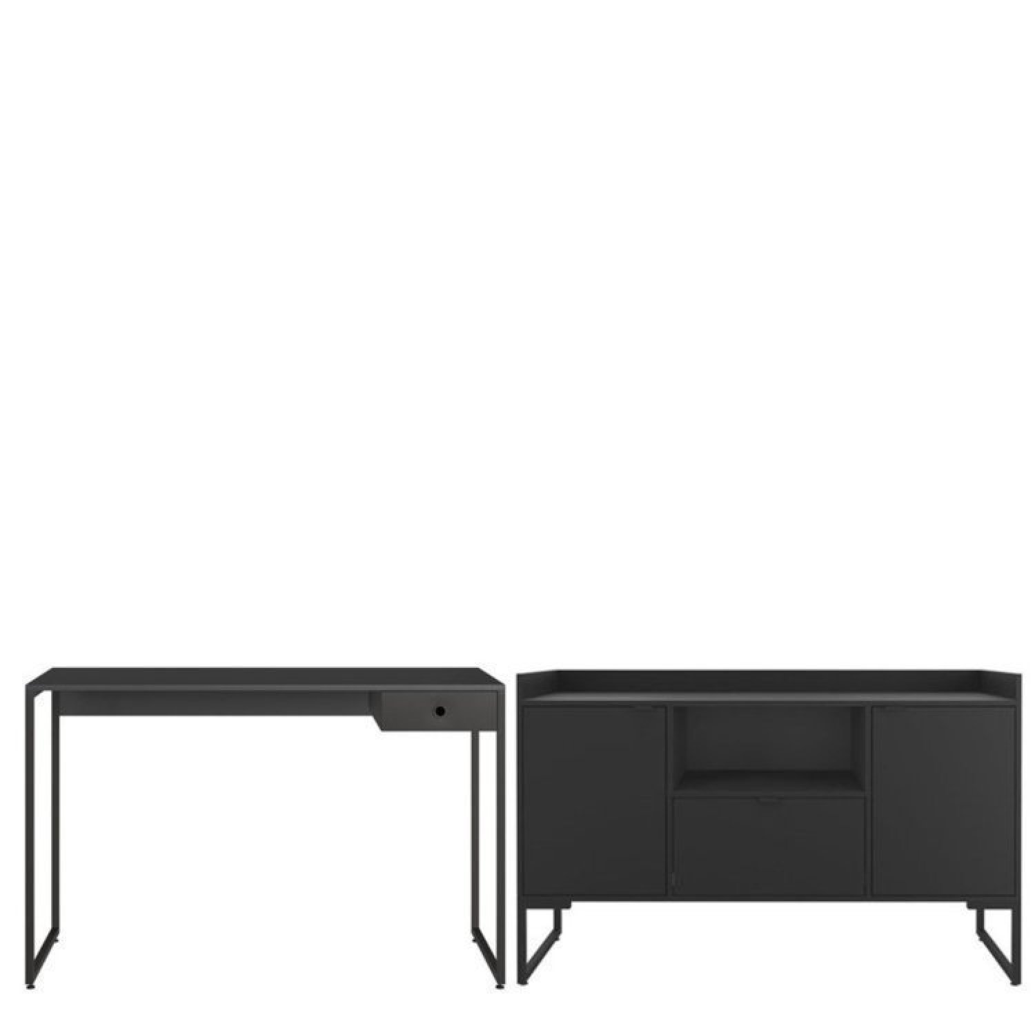 Escrivaninha 120cm 1 Gaveta com Balcão 135cm 2 Portas 1 Gaveta 1 Nicho Iron - 3