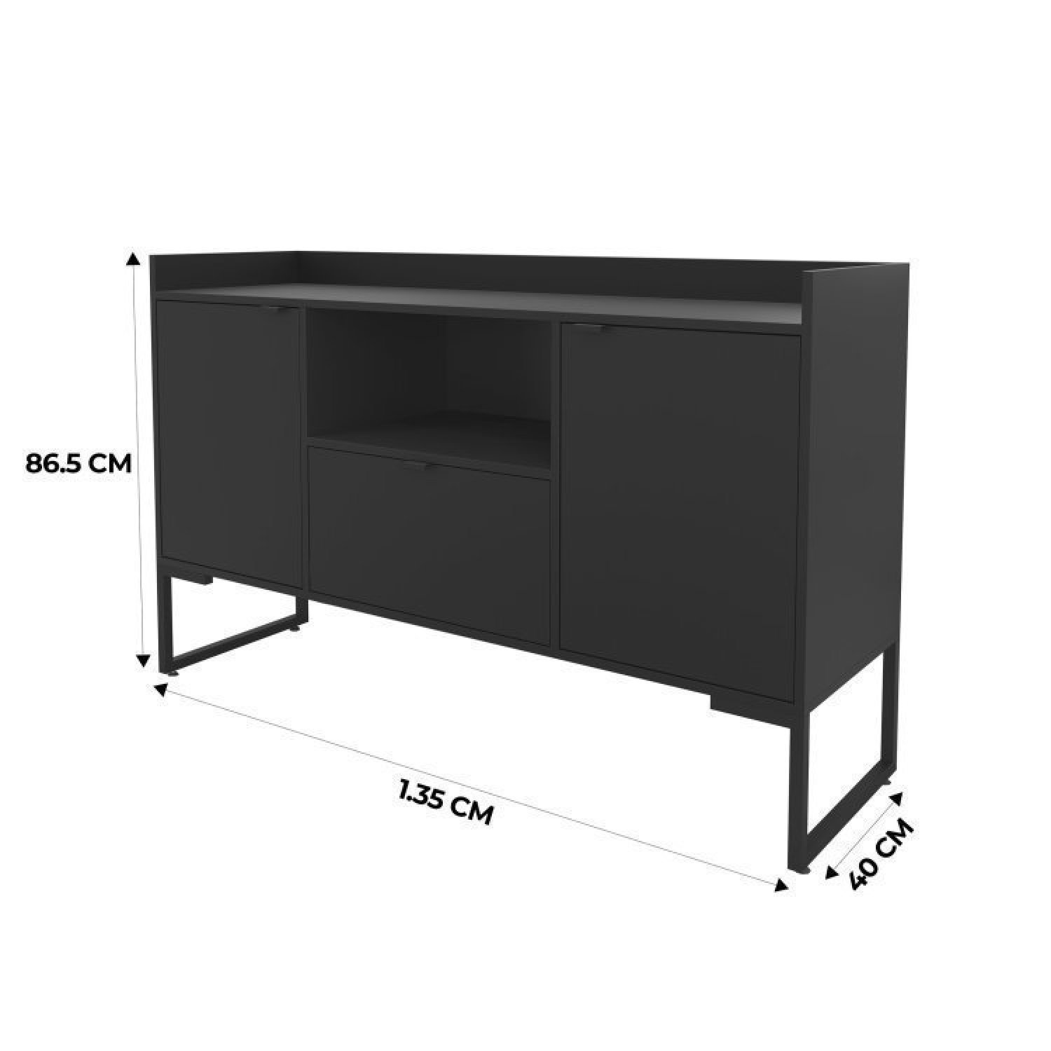 Escrivaninha 120cm 1 Gaveta com Balcão 135cm 2 Portas 1 Gaveta 1 Nicho Iron - 12
