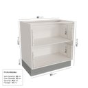 Ver imagem 3 de Balcão 2 Gavetões 80cm sem Tampo Arizona CabeCasa MadeiraOriginals