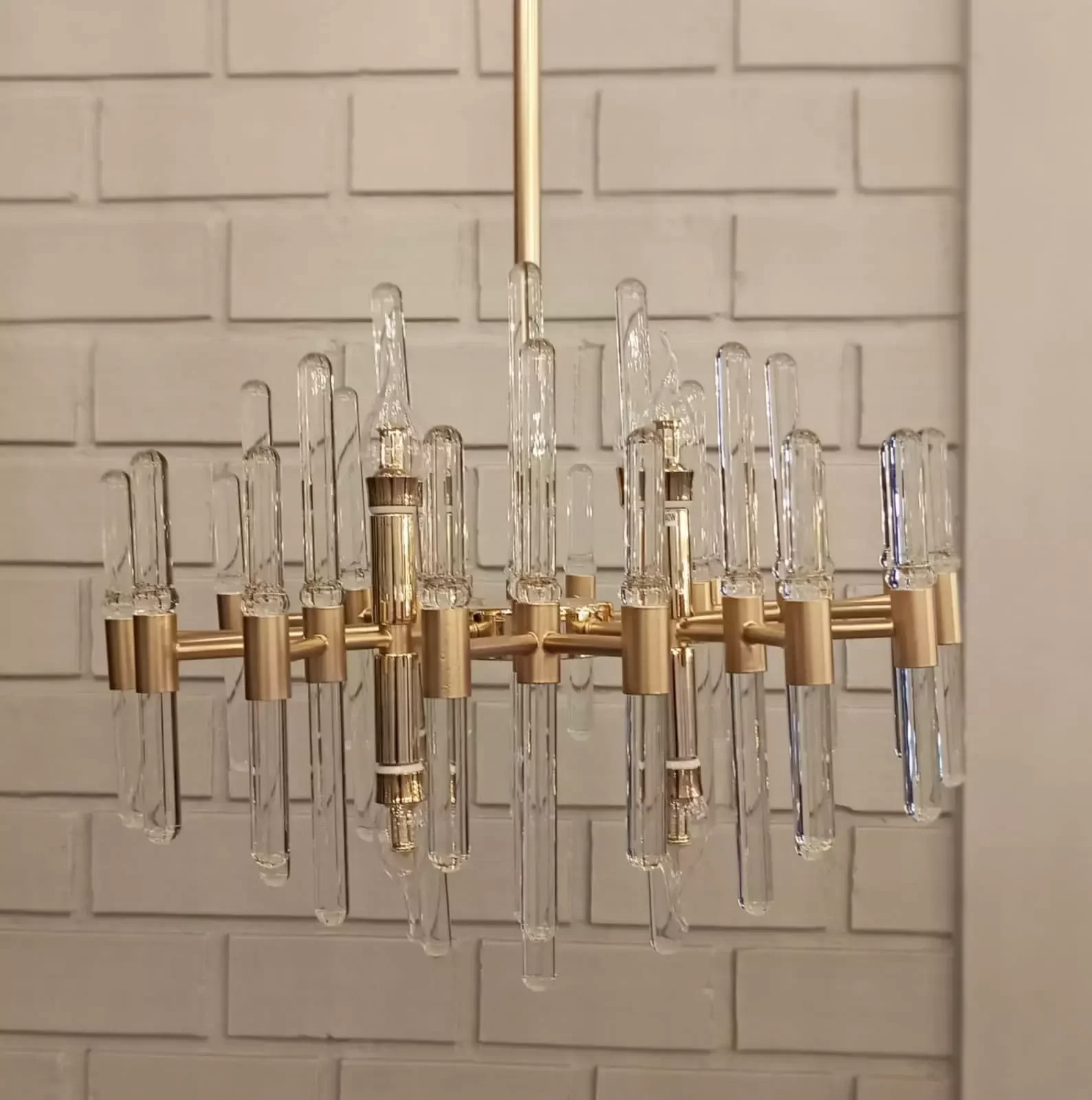 Pendente/Lustre Sevilla Metal Dourado Com Cristal Transparente Tupiara - 3