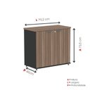 Ver imagem 3 de Armário Baixo para Escritório com 2 Portas Preto/Walnut