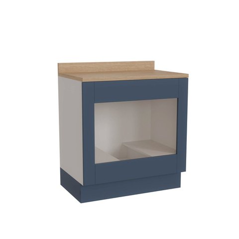 Balcão para Forno de Embutir 80cm Arizona CabeCasa MadeiraOriginals Azul/Branco