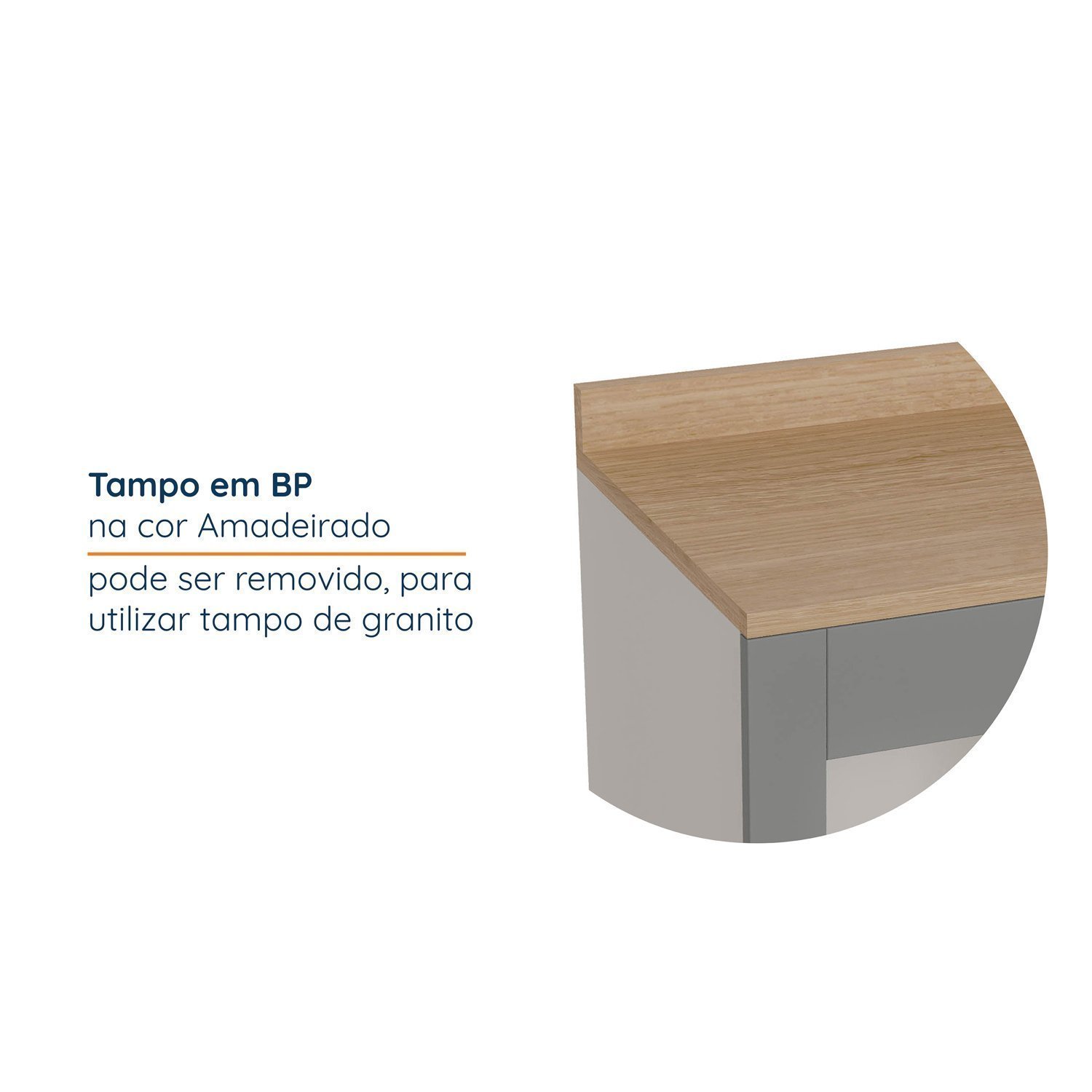 Balcão para Forno de Embutir 80cm Arizona Cabecasa Madeiramadeira - 4
