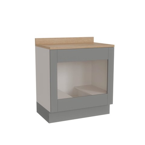 Balcão para Forno de Embutir Planejado 80cm Arizona CabeCasa MadeiraOriginals Cinza/Branco