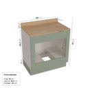 Ver imagem 3 de Balcão para Forno de Embutir Planejado 80cm Arizona CabeCasa MadeiraOriginals Verde/Branco/Menta
