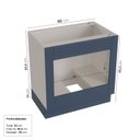 Ver imagem 3 de Balcão para Forno de Embutir Planejado 80cm sem Tampo Arizona CabeCasa MadeiraOriginals Azul/Branco