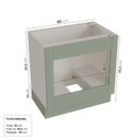 Ver imagem 3 de Balcão para Forno de Embutir Planejado 80cm sem Tampo Arizona CabeCasa MadeiraOriginals Verde/Branco/Menta