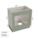 Ver imagem 3 de Balcão para Forno de Embutir Planejado 80cm sem Tampo Arizona CabeCasa MadeiraOriginals Verde/Branc