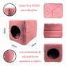 Cama Toca Iglu 3 em 1 Suede Cachorro e Gato Frio Quente Pet Tamanho M - Rosa - 3