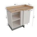 Ver imagem 3 de Balcão de Canto Reto Planejado 1 Porta Arizona CabeCasa MadeiraOriginals Cinza/Branco
